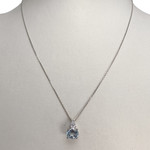 Collier d'occasion or 375 blanc maille forçat, zirconia, topaze - vue 2