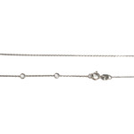 Collier d'occasion or 375 blanc maille forçat, zirconia, topaze - vue 3