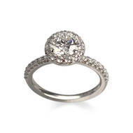 Bague d'occasion or 585 blanc diamants