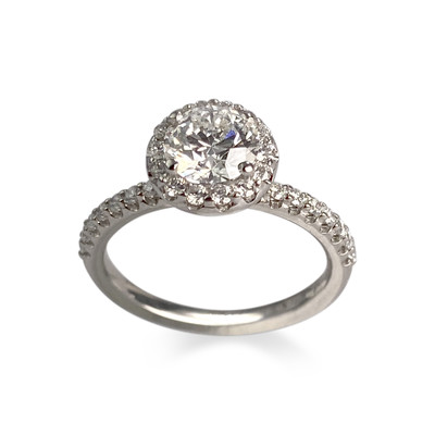 Bague d'occasion or 585 blanc diamants