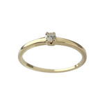 Solitaire d'occasion or 750 jaune diamant - vue 1