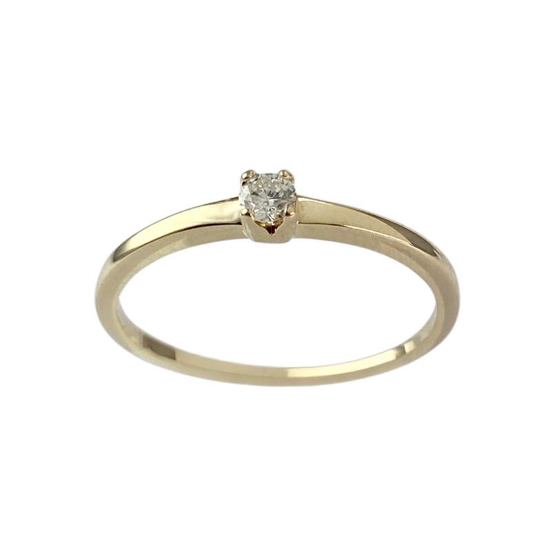 Solitaire d'occasion or 750 jaune diamant - vue 1