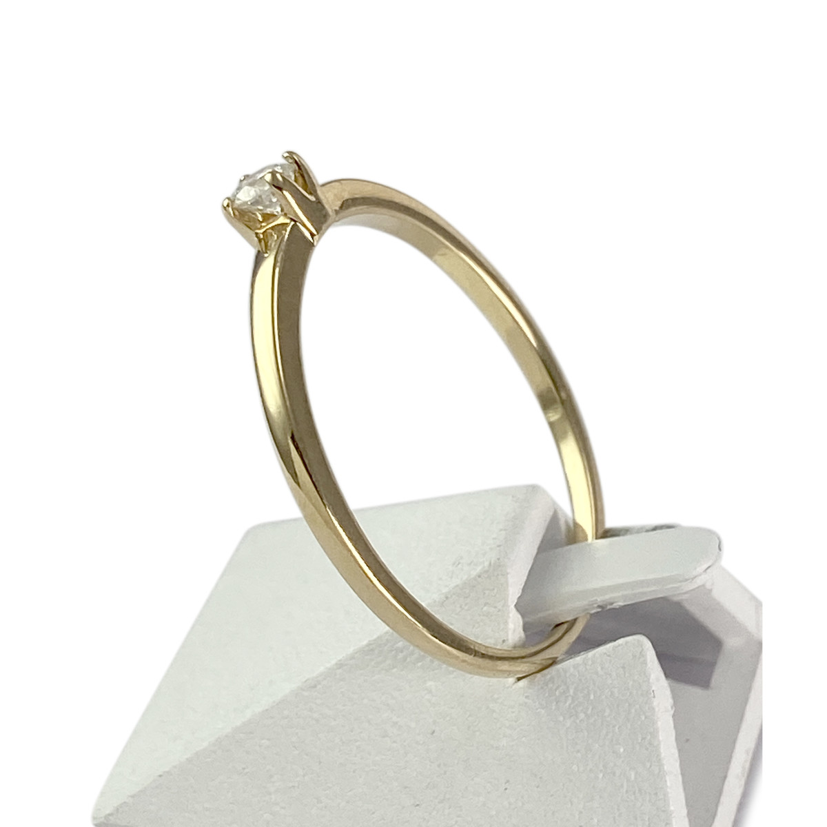 Solitaire d'occasion or 750 jaune diamant - vue 2