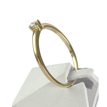 Solitaire tweedehands goud 750 gele diamant