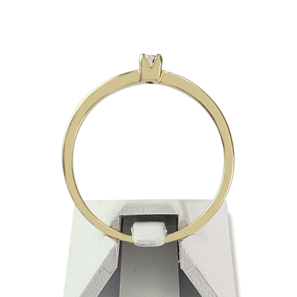 Solitaire d'occasion or 750 jaune diamant - vue 3