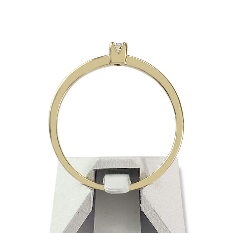 Solitaire d'occasion or 750 jaune diamant - vue 3