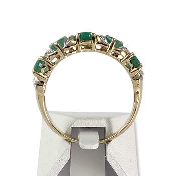 Bague d'occasion or 750 2 tons émeraudes, diamants