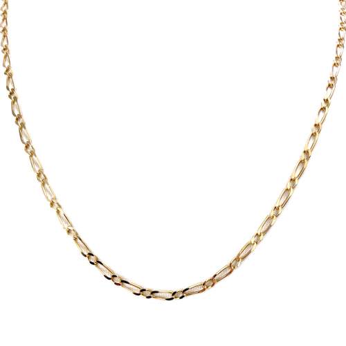 Used 14K yellow gold chain with horse-link and alternating links, 47 cm