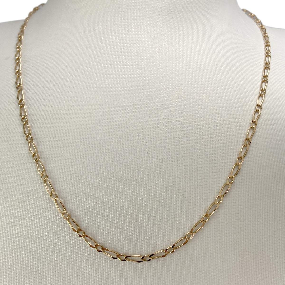 Used 14K yellow gold chain with horse-link and alternating links, 47 cm - view 2