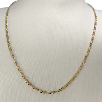 Used 14K yellow gold chain with horse-link and alternating links, 47 cm