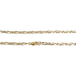 Used 14K yellow gold chain with horse-link and alternating links, 47 cm - view 3