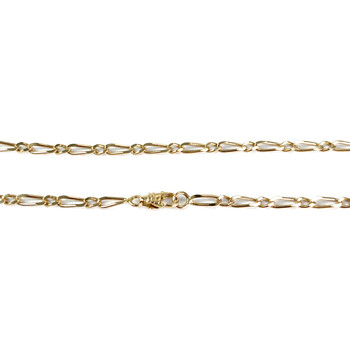 Used 14K yellow gold chain with horse-link and alternating links, 47 cm