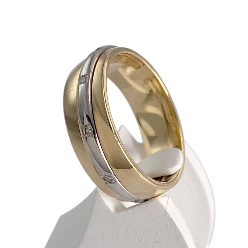 Bague d'occasion 2 ors 750 diamants - vue 2