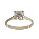 Solitaire d'occasion or 750 jaune zirconia - vue 1