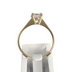 Solitaire d'occasion or 750 jaune zirconia - vue 3