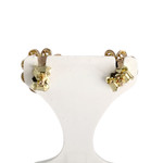 Boucles d'oreilles d'occasion or 750 jaune fleur - vue 3