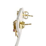 Boucles d'oreilles d'occasion or 750 jaune rubis, zirconias - vue 2