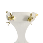 Boucles d'oreilles d'occasion or 750 jaune rubis, zirconias - vue 3