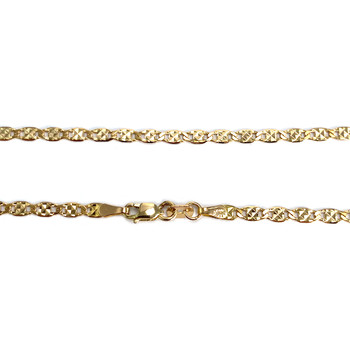 Used 750 yellow gold chain with decorative links, 40.5 cm