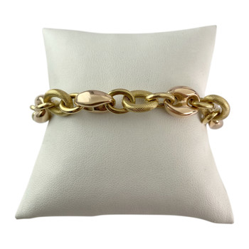 Bracelet d'occasion or 750 jaune et rose maille fantaisie