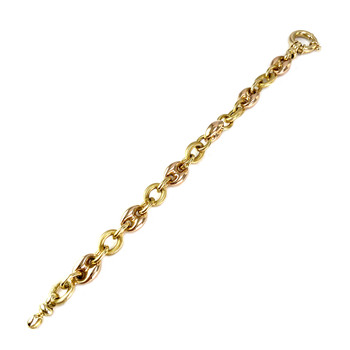 Bracelet d'occasion or 750 jaune et rose maille fantaisie