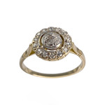 Bague d'occasion  or 750 2 tons diamants - vue 1