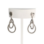 Boucles d'oreilles d'occasion or 750 blanc diamants - vue 1