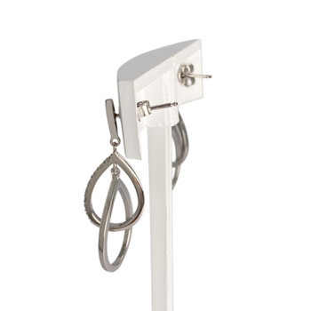 Boucles d'oreilles d'occasion or 750 blanc diamants