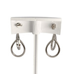Boucles d'oreilles d'occasion or 750 blanc diamants - vue 3