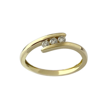 Second-hand gold ring 750 yellow diamonds