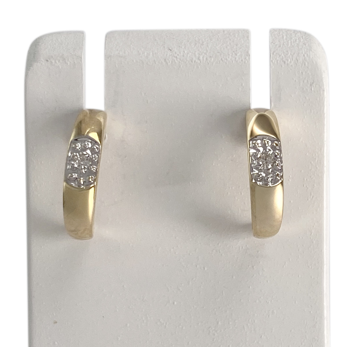 Boucles d'oreilles d'occasion or 750 jaune diamants