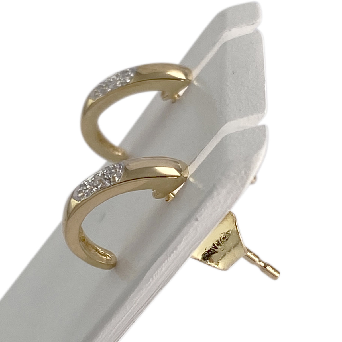 Boucles d'oreilles d'occasion or 750 jaune diamants - vue 2