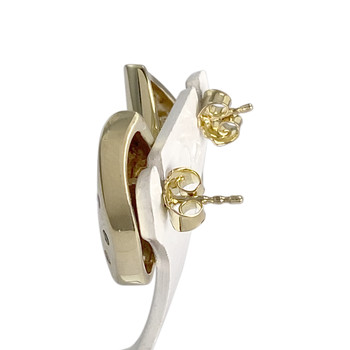 Boucles d'oreilles d'occasion or 585 jaune saphirs, rubis, émeraudes, diamants