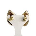 Boucles d'oreilles d'occasion or 585 jaune saphirs, rubis, émeraudes, diamants - vue 3