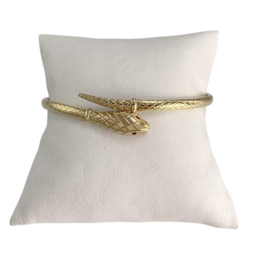 Bracelet d'occasion or 750 jaune serpent rubis