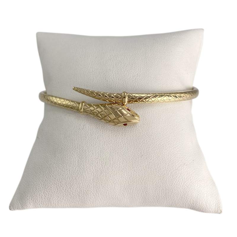 Bracelet d'occasion or 750 jaune serpent rubis - vue 1