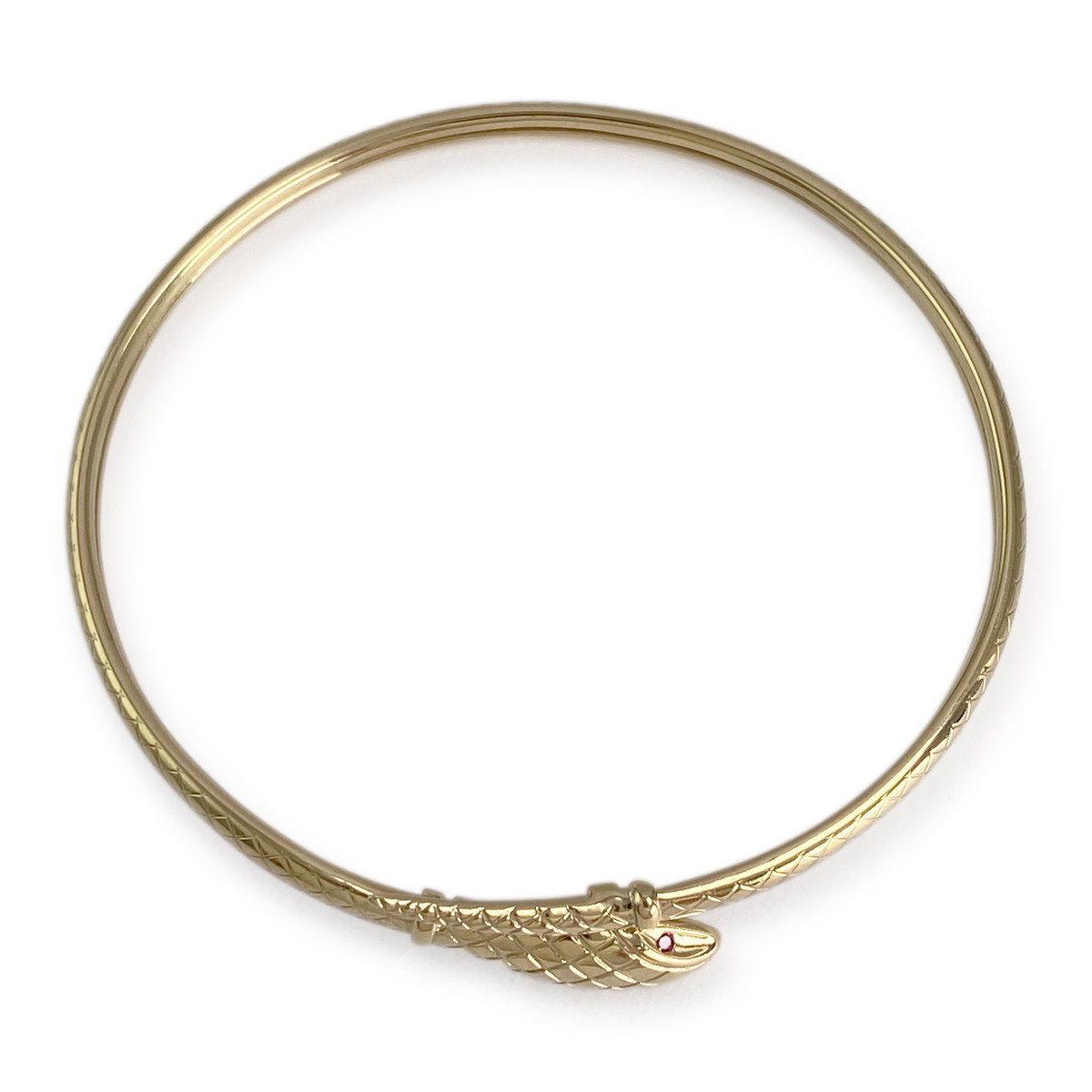 Bracelet d'occasion or 750 jaune serpent rubis - vue 3