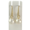 Boucles d'oreilles d'occasion or 750 jaune perles de culture - vue V1