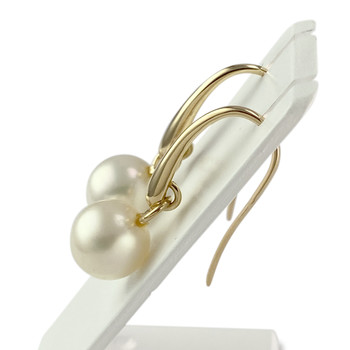 Boucles d'oreilles d'occasion or 750 jaune perles de culture