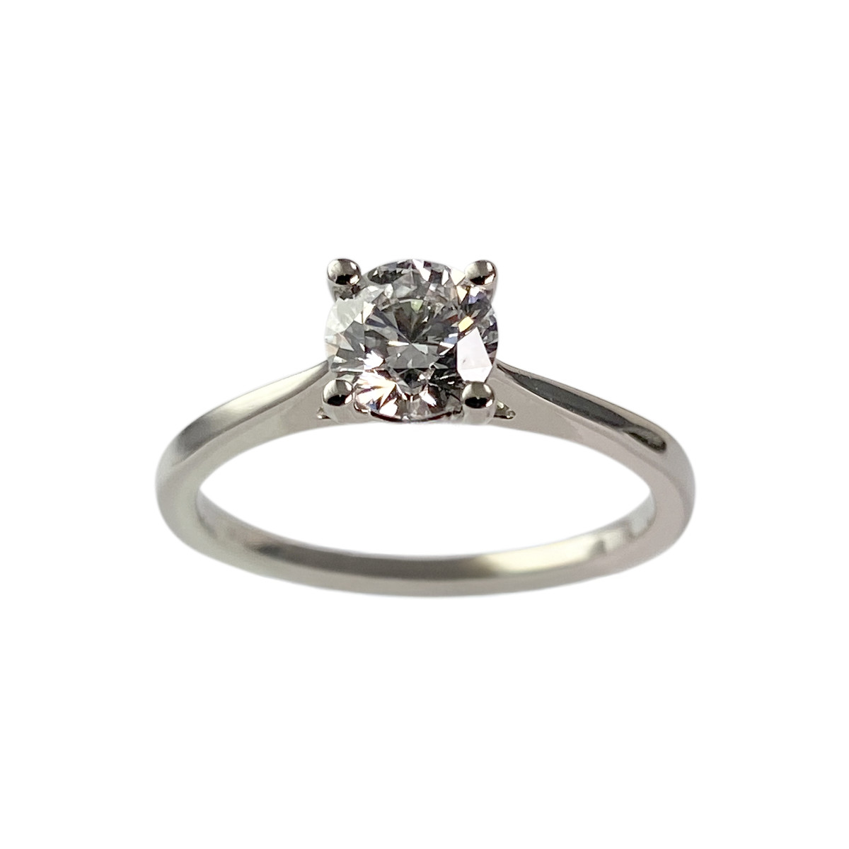 Solitaire tweedehands goud 750 wit synthetische diamant