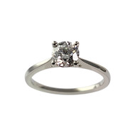 Solitaire tweedehands goud 750 wit synthetische diamant