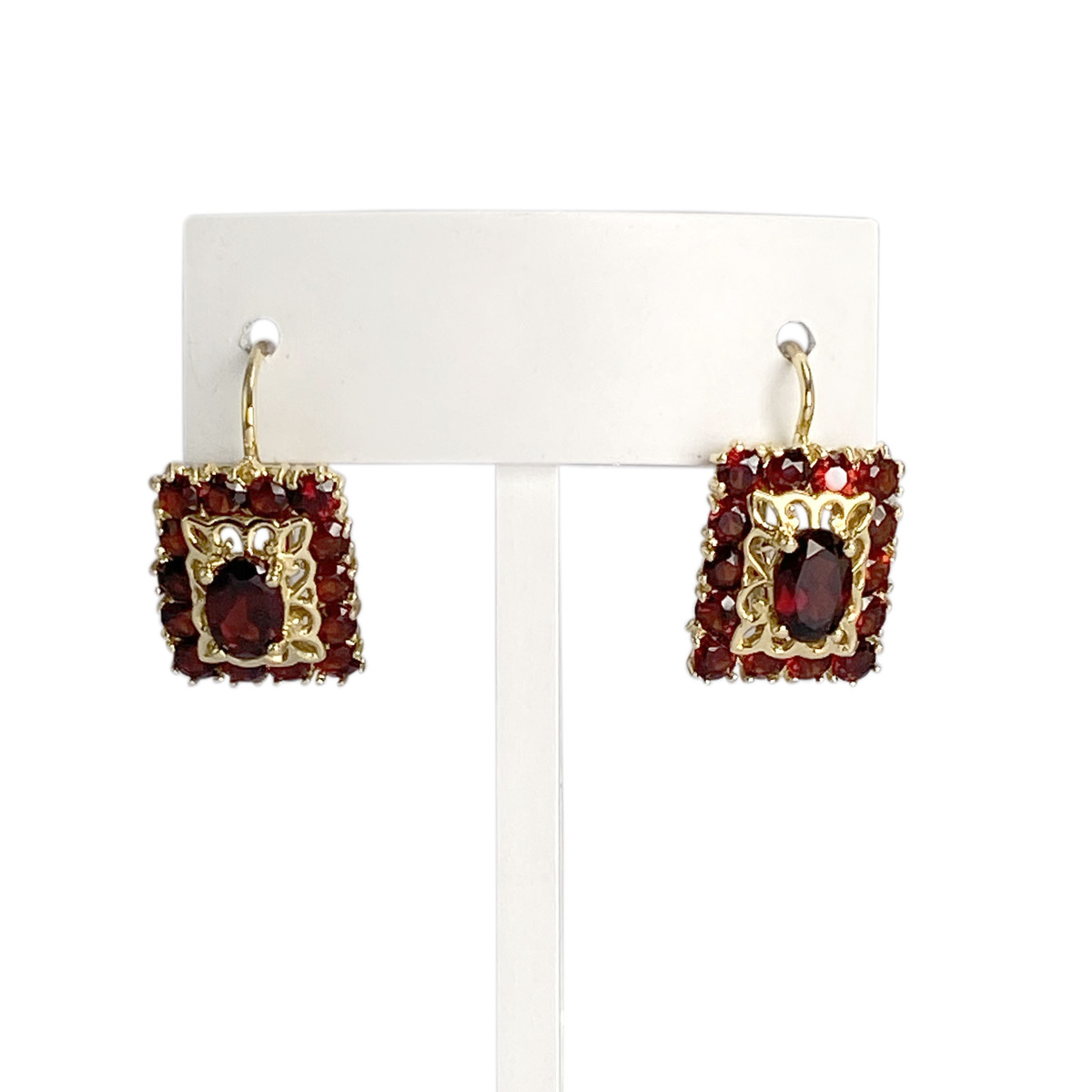 Créoles d'occasion or 750 jaune grenats