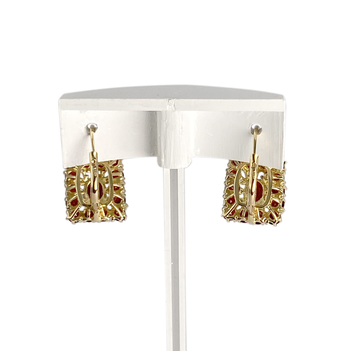 Créoles d'occasion or 750 jaune grenats - vue 3