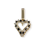 Pendentif coeur d'occasion or 750 jaune zirconias - vue 1