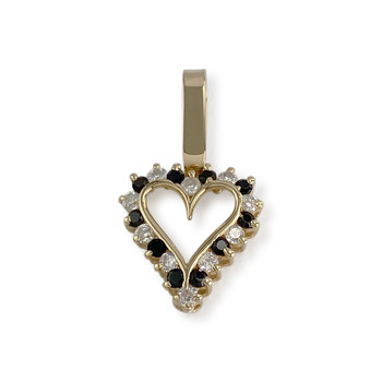 Pendentif coeur d'occasion or 750 jaune zirconias