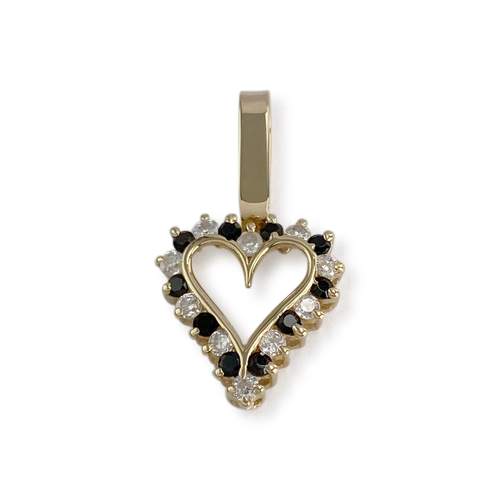 Pendentif coeur d'occasion or 750 jaune zirconias