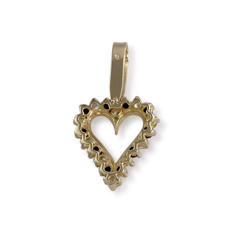 Pendentif coeur d'occasion or 750 jaune zirconias - vue 2