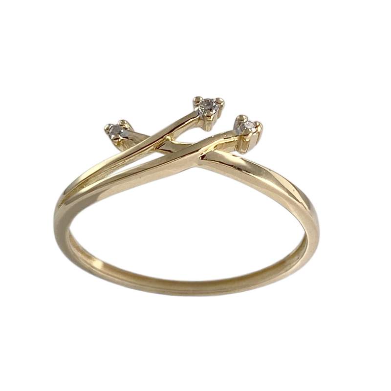 Bague d'occasion or 750 jaune diamants - vue 1