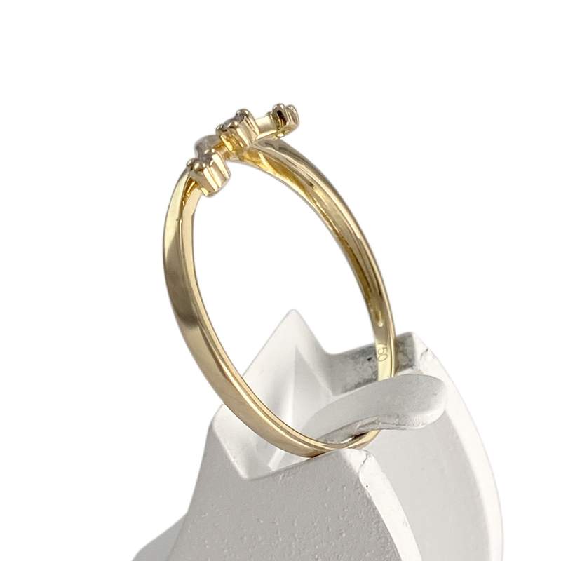 Bague d'occasion or 750 jaune diamants - vue 2