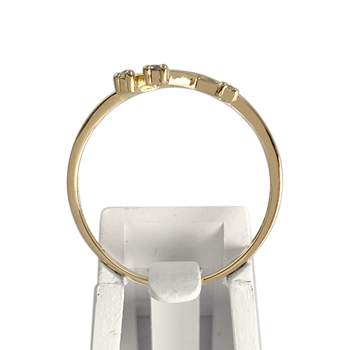 Tweedehands gouden ring 750 gele diamanten